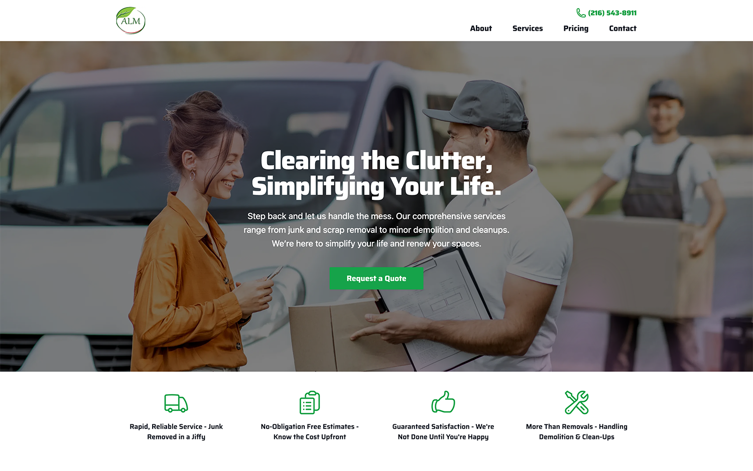 ALM Junk Removal desktop homepage